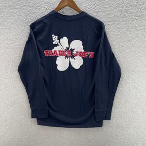 Trader Joes T Shirt Mens Medium Black Long Sleeve Grocery Store Employee Tee